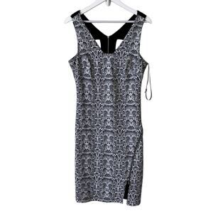 Julia Jordan Dress Size 8 Snakeskin Print Black NWT Bodycon Zipper Mini Party